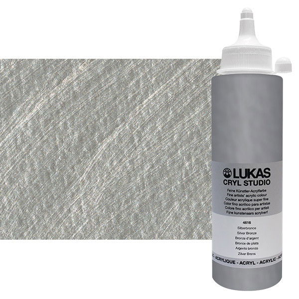 Lukas Cryl Studio Acrylic Paint 250ml Metallic Silver Bronze - (200018391)