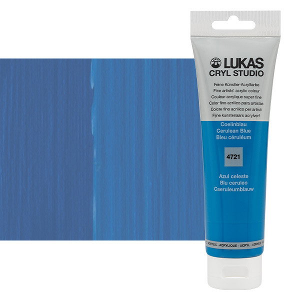 Lukas Cryl Studio Acrylic Paint Cerulean Blue 125ml Tube - (200018351)