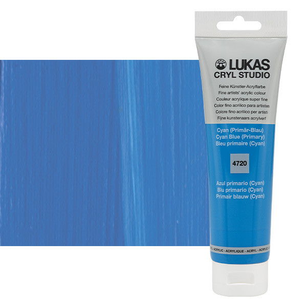 Lukas Cryl Studio Acrylic Paint Cyan Blue 125ml Tube - (200018350)