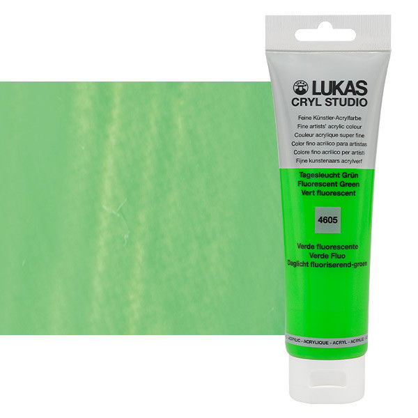 Lukas Cryl Studio Acrylic Paint Fluorescent Green 125ml Tube - (200018377)