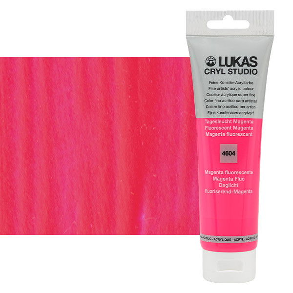 Lukas Cryl Studio Acrylic Paint Fluorescent Magenta 125ml Tube - (200018375)