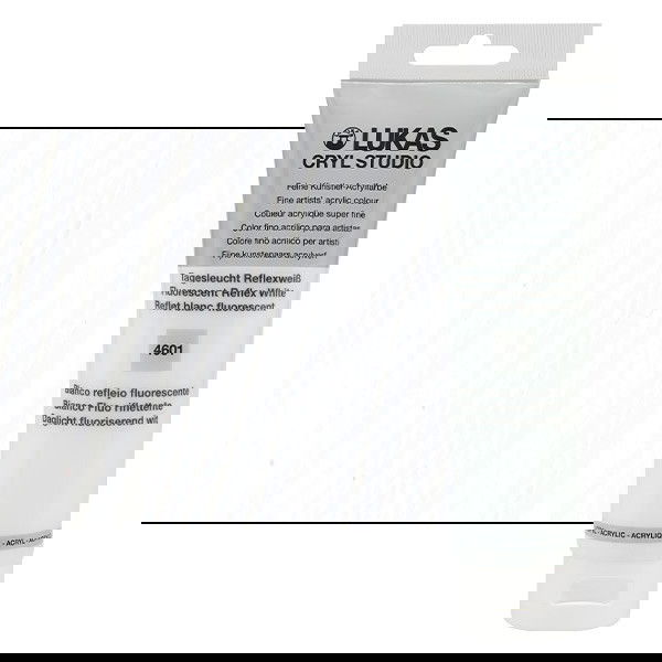 Lukas Cryl Studio Acrylic Paint Fluorescent Reflex White 125ml Tube - (200018372)