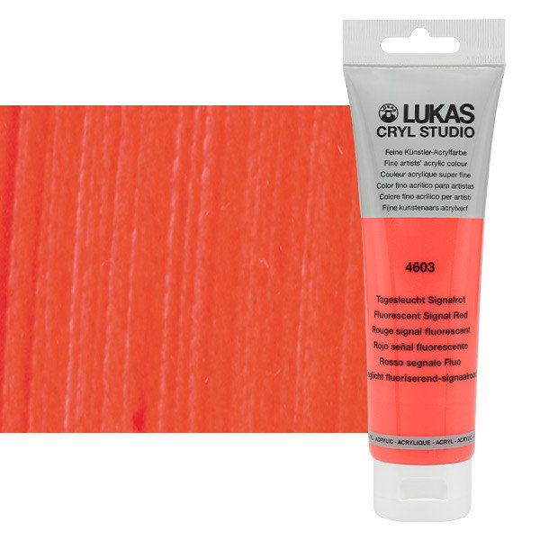 Lukas Cryl Studio Acrylic Paint Fluorescent Signal Red 125ml Tube - (200018374)
