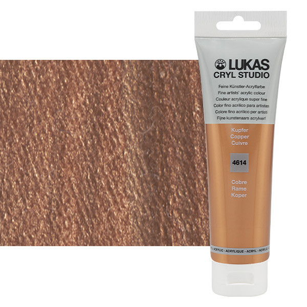 Lukas Cryl Studio Acrylic Paint Metallic Copper 125ml Tube - (200018371)