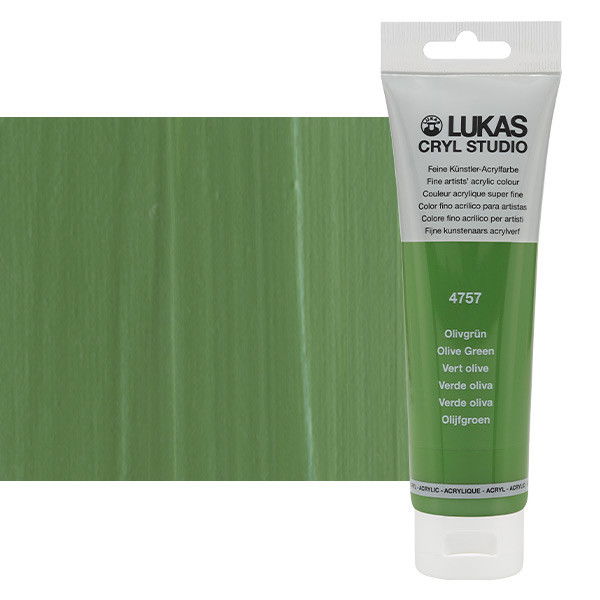 Lukas Cryl Studio Acrylic Paint Olive Green 125ml Tube - (200018358)