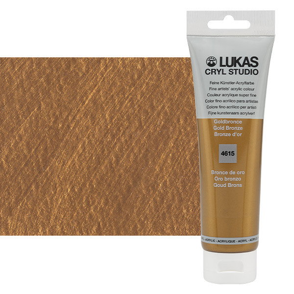 Lukas Cryl Studio Acrylic Paint Metallic Gold Bronze 125ml Tube - (200018370)