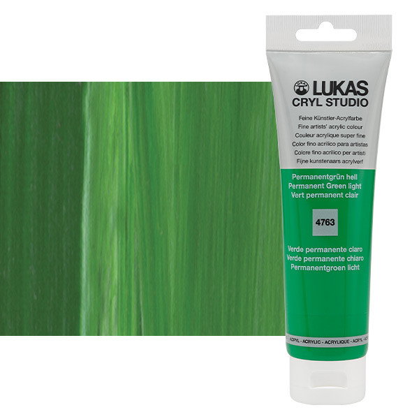 Lukas Cryl Studio Acrylic Paint Permanent Green Light 125ml Tube - (200018355)