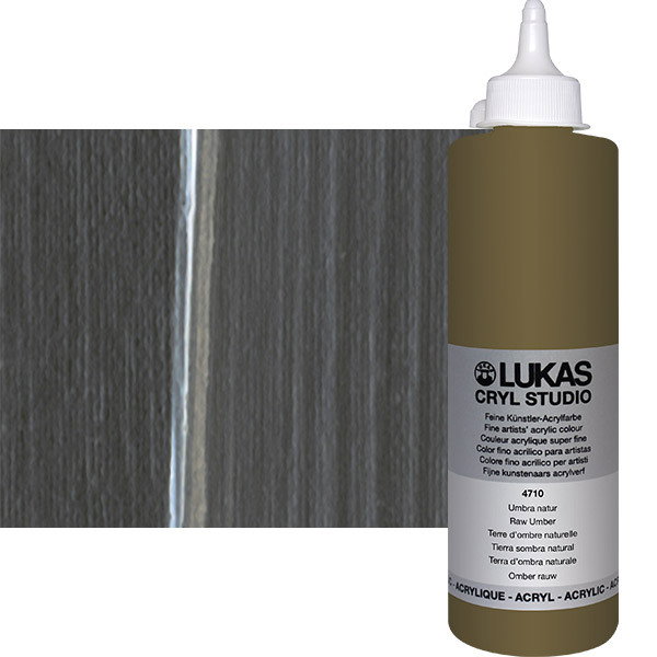 Lukas Cryl Studio Acrylic Paint Raw Umber 500ml Bottle - (73868)