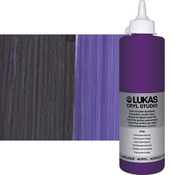 Lukas Cryl Studio Acrylic Paint Permanent Violet 500ml Bottle - (58244)