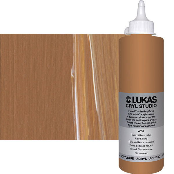 Lukas Cryl Studio Acrylic Paint Raw Sienna 500ml Bottle - (58234)