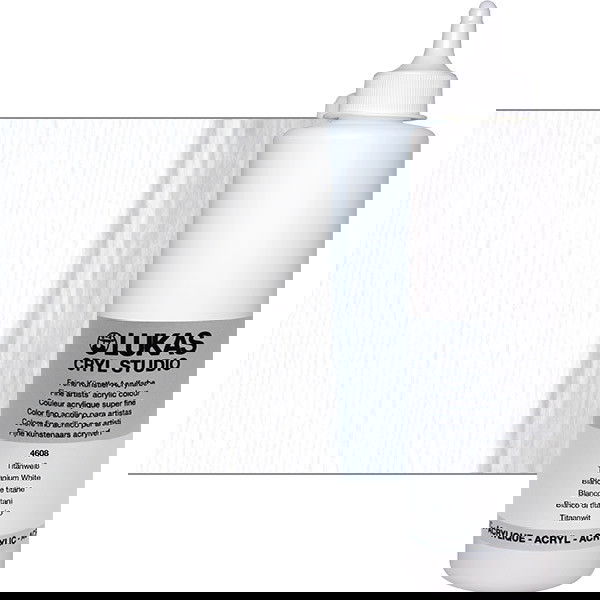 Lukas Cryl Studio Acrylic Paint Titanium White 500ml Bottle - (58227)