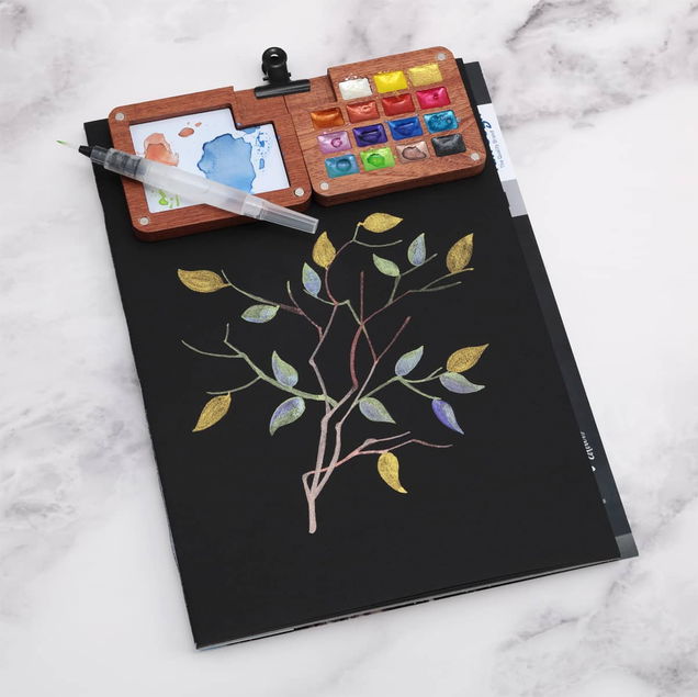 SoHo Watercolor Mini Wooden Travel Pan Set of 15 Metallic Colors SoHo Watercolor Mini Wooden Travel Pan Set of 15 Metallic Colors