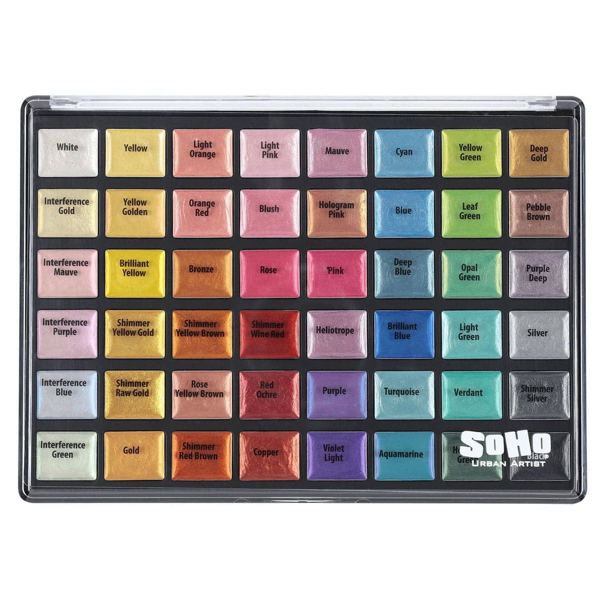 SoHo Watercolor Pan Set of 48 Metallic Colors