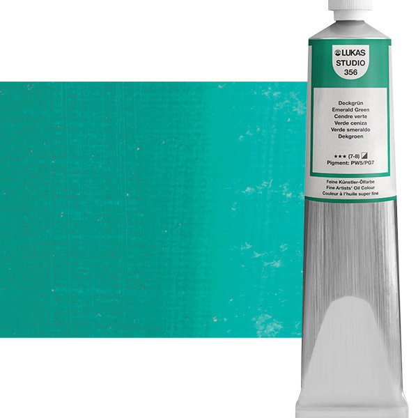 Lukas Studio Oil Color Emerald Green 200ml Tube - (69766)