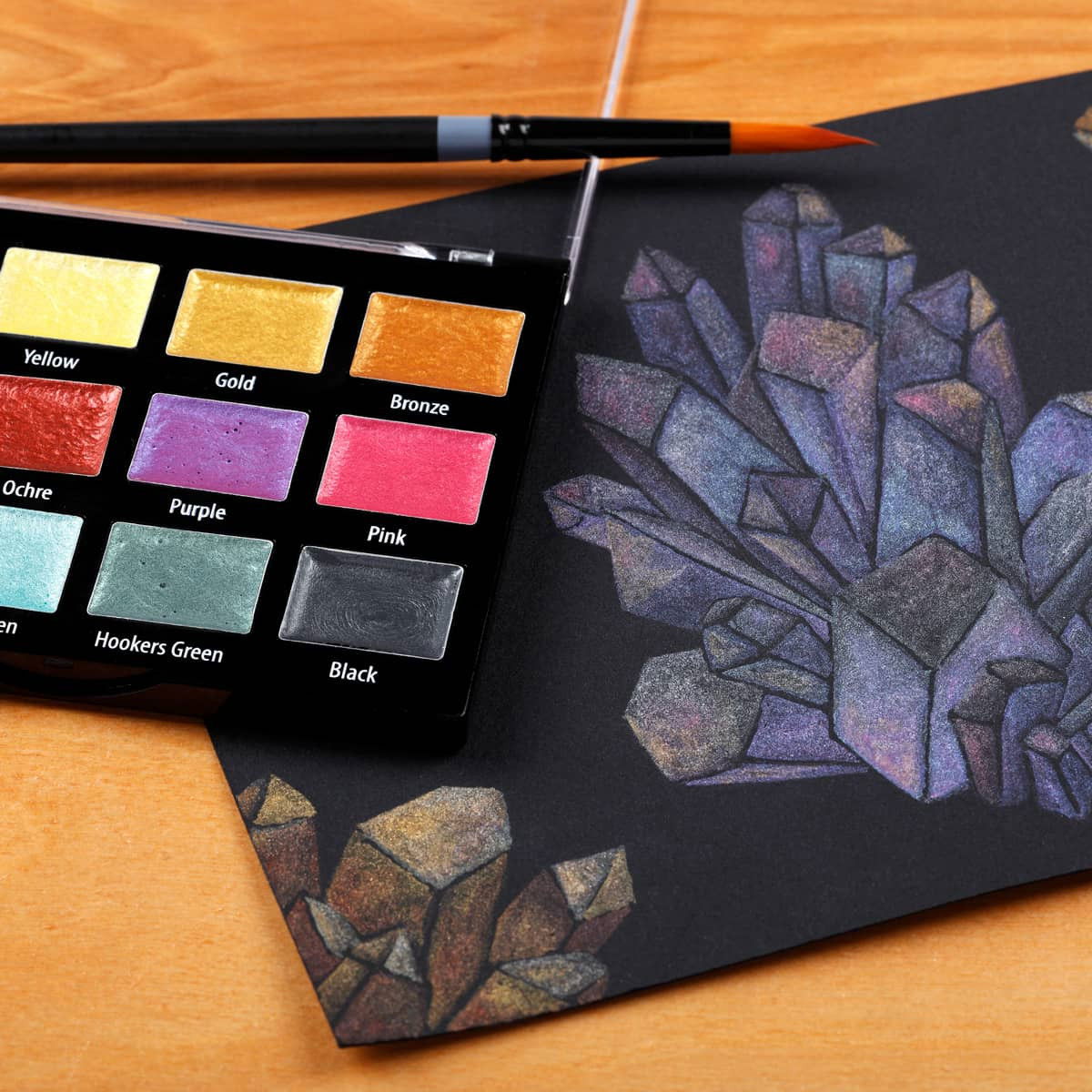 SoHo Watercolor Whole Pan Set of 12 Metallic Colors