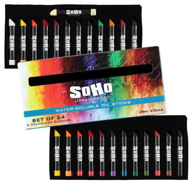 SoHo Water-Soluble Oil Stick 37 ml Set of 24 with Blender SoHo Water-Soluble Oil Stick 37 ml Set of 24 with Blender
