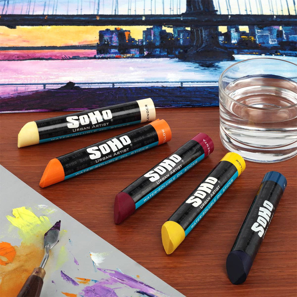 SoHo Water-Soluble Oil Stick 37 ml Set of 24 with Blender