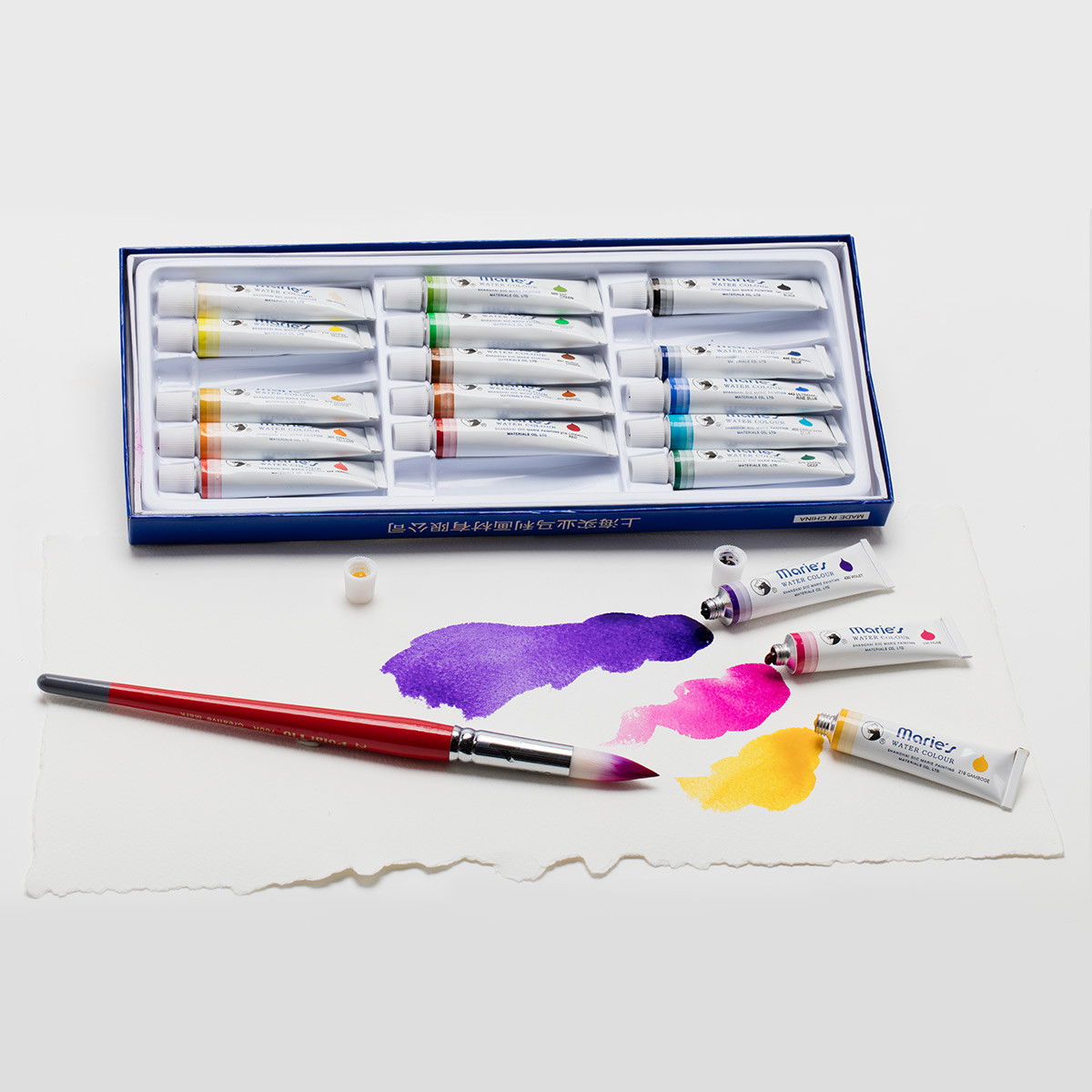 Maries Extra-Fine Watercolor Set of 18 Colors 12ml Tubes - (53895)