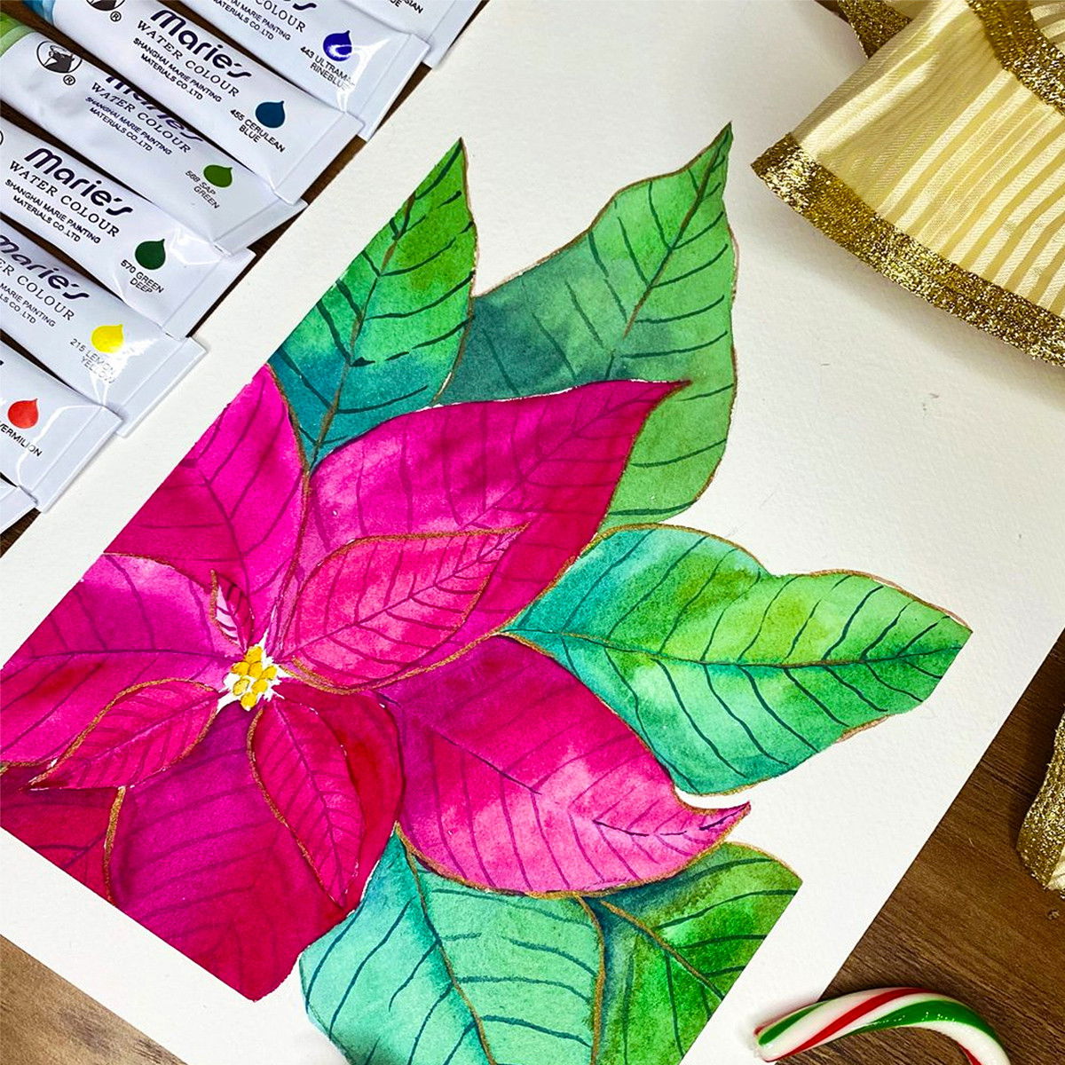 Maries Extra-Fine Watercolor Set of 24 Colors 12ml Tubes - (200035607)