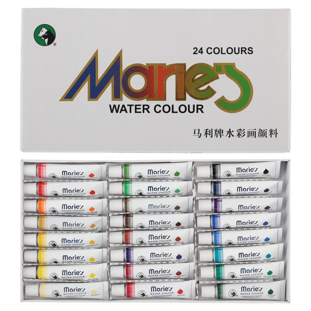 Maries Extra-Fine Watercolor Set of 24 Colors 12ml Tubes - (200035607)