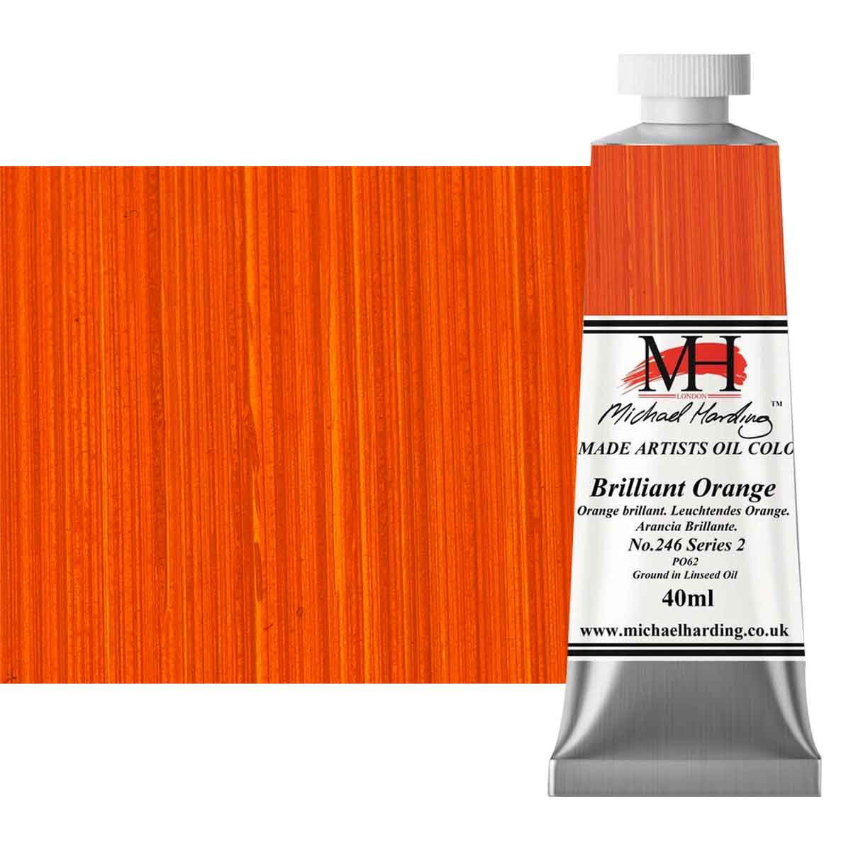 Michael Harding Artists Oil Colour 40ml Tube Brilliant Orange - (200043906)