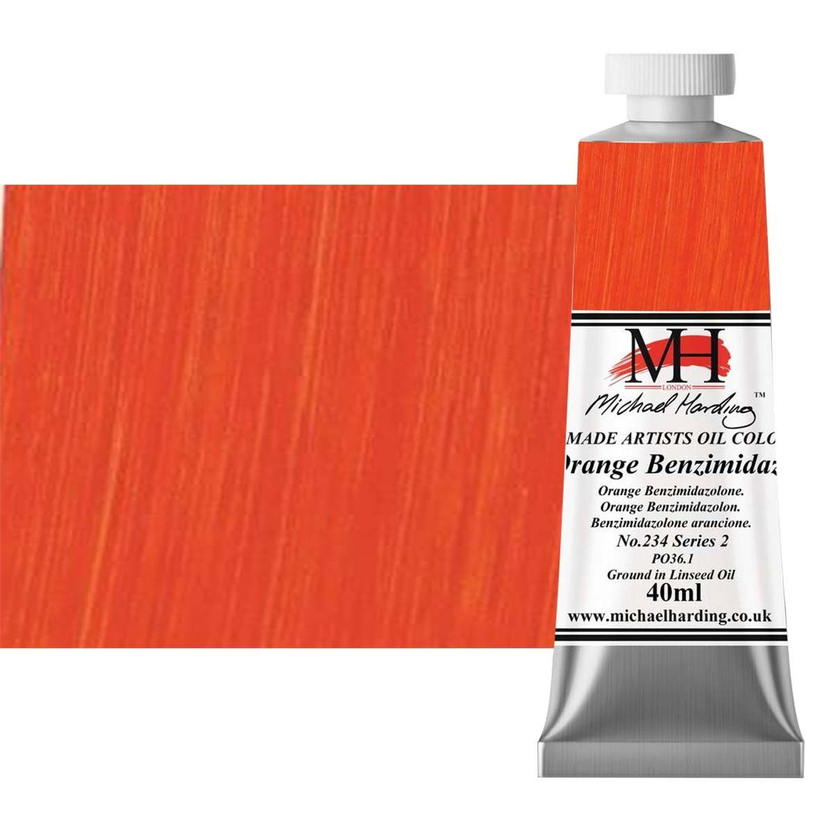 Michael Harding Artists Oil Colour 40ml Tube Orange Benzimidazolone - (200043924)