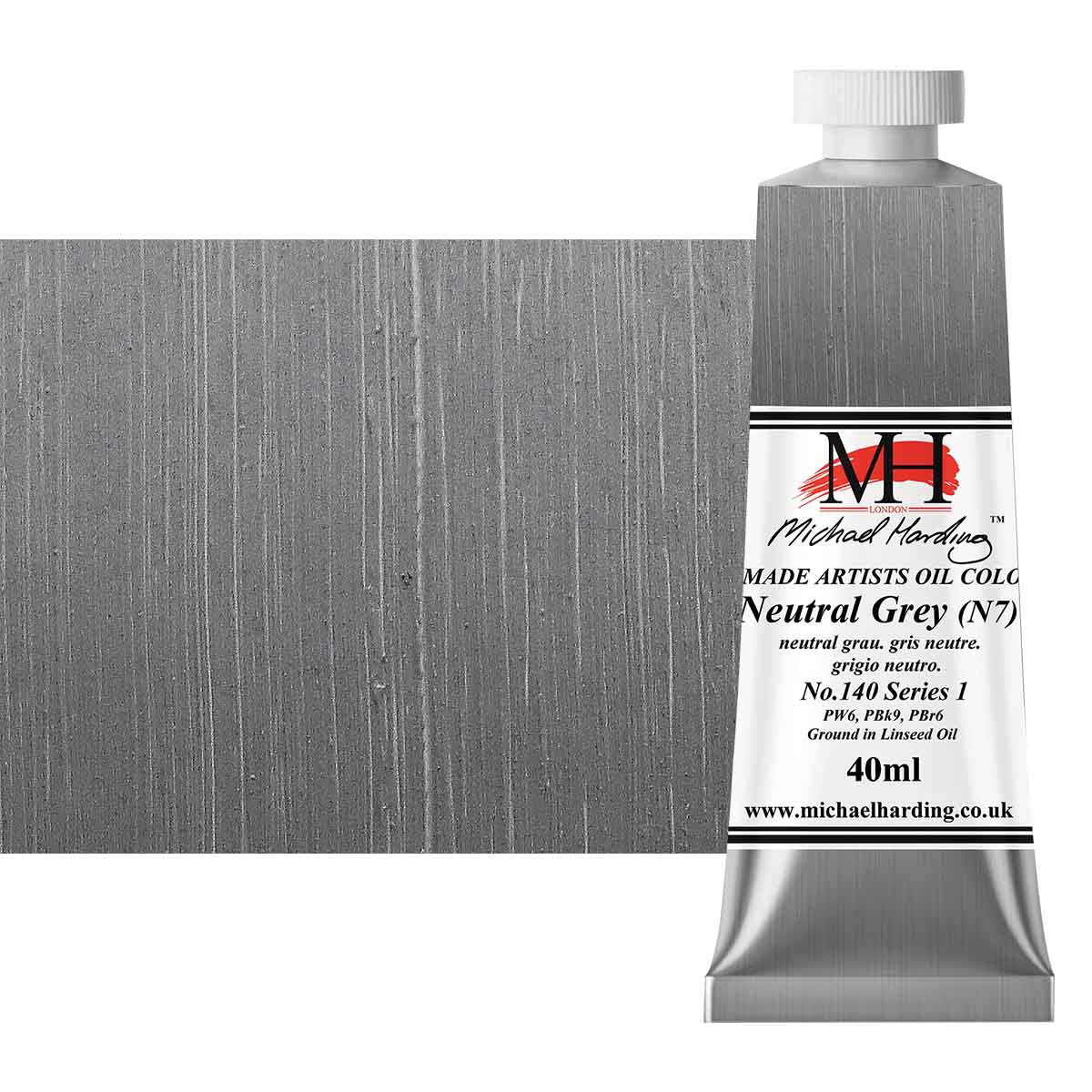 Michael Harding Artists Oil Colour 40ml Tube Neutral Grey N7 - (200043916)