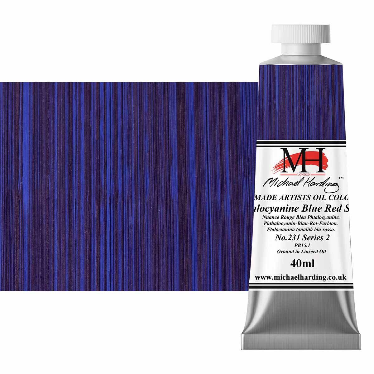 Michael Harding Artists Oil Colour 40ml Tube Phthalo Blue (Red Shade) - (200043926)