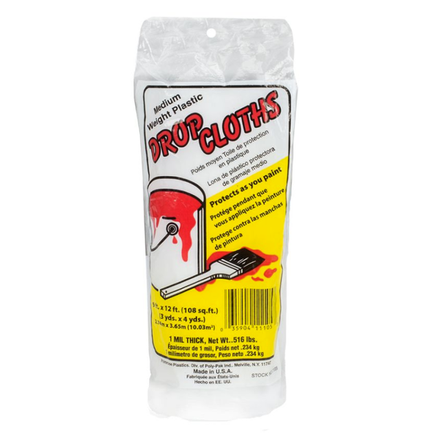 Wipe-TexPlastic Drop Cloth 1mm 9"x12 Feet Wipe-TexPlastic Drop Cloth 1mm 9"x12 Feet