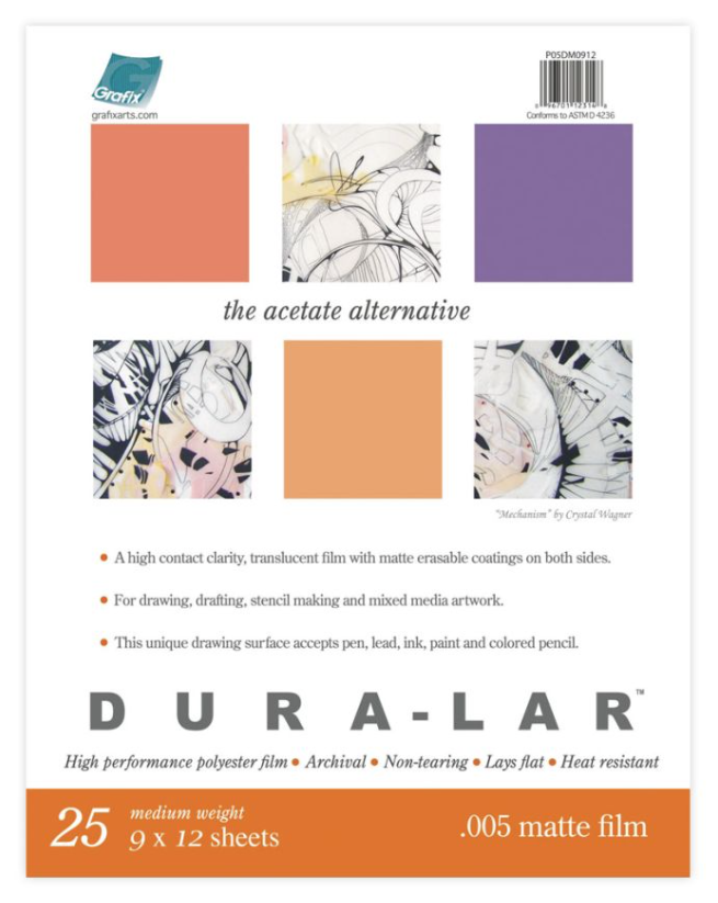 GrafixDura-Lar Overlay Sheeting Roll .005 40"x12 Feet