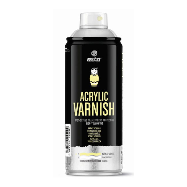 Montana Colors MT PRO Spray Paint Varnish Spray Acrylic Matt 400ml Can - (1000082147) Montana Colors MT PRO Spray Paint Varnish Spray Acrylic Matt 400ml Can - (1000082147)