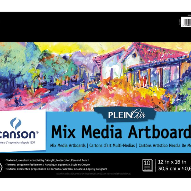 Canson Plein Air Mix Media Artboard Pad 12x16 Canson Plein Air Mix Media Artboard Pad 12x16