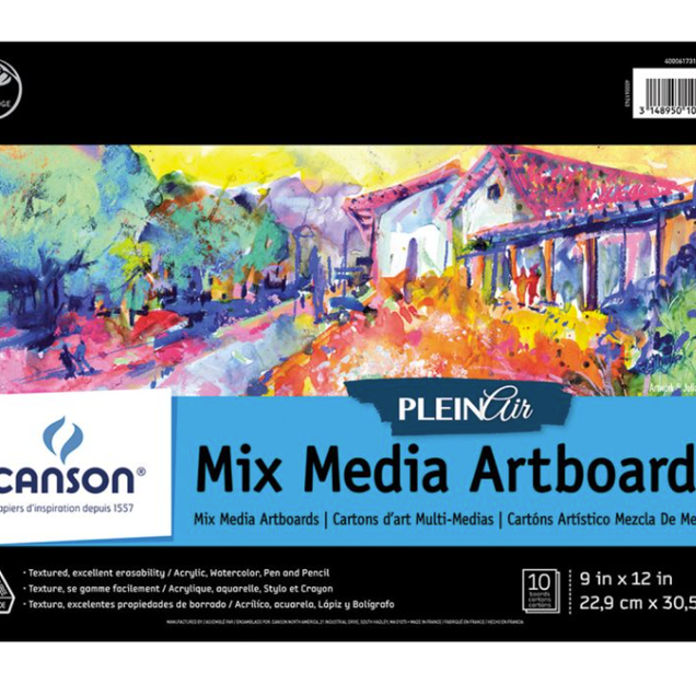 Canson Plein Air Mix Media Artboard Pad 9x12 Canson Plein Air Mix Media Artboard Pad 9x12