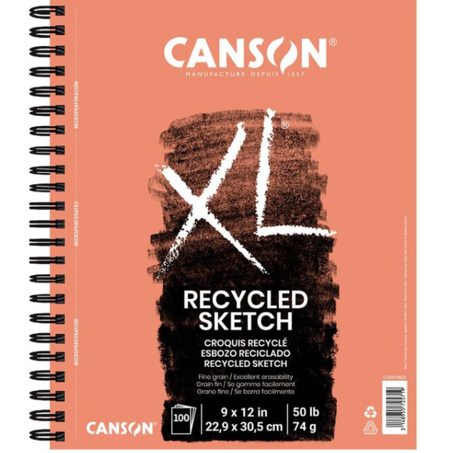 Canson XL Recycled Sketch Pad 9x12 Side Spiral Canson XL Recycled Sketch Pad 9x12 Side Spiral