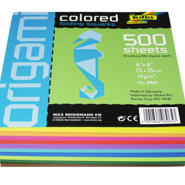 Global Art Folia Origami Paper 10 Assorted Colors 6" (500 Sheets) Global Art Folia Origami Paper 10 Assorted Colors 6" (500 Sheets)