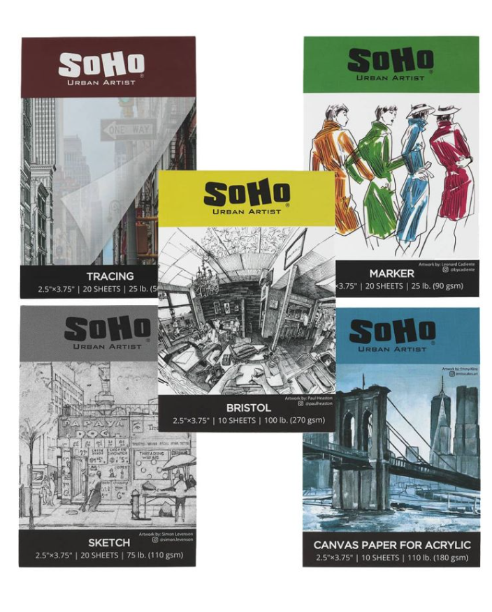 SoHo Mini Pad Collection Pack of 5 Surfaces 2.5inx3.75in.