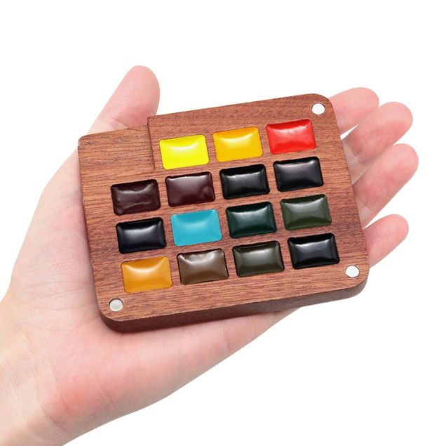 SoHo E-Z Lift Artist Watercolors Mini Wooden Travel Pan Set of 15 SoHo E-Z Lift Artist Watercolors Mini Wooden Travel Pan Set of 15