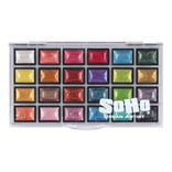 SoHo Semi-Moist Watercolor Half Pan Metallic Set of 24