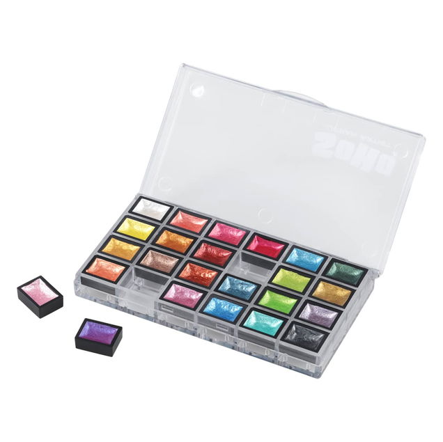 SoHo Semi-Moist Watercolor Half Pan Metallic Set of 24 SoHo Semi-Moist Watercolor Half Pan Metallic Set of 24