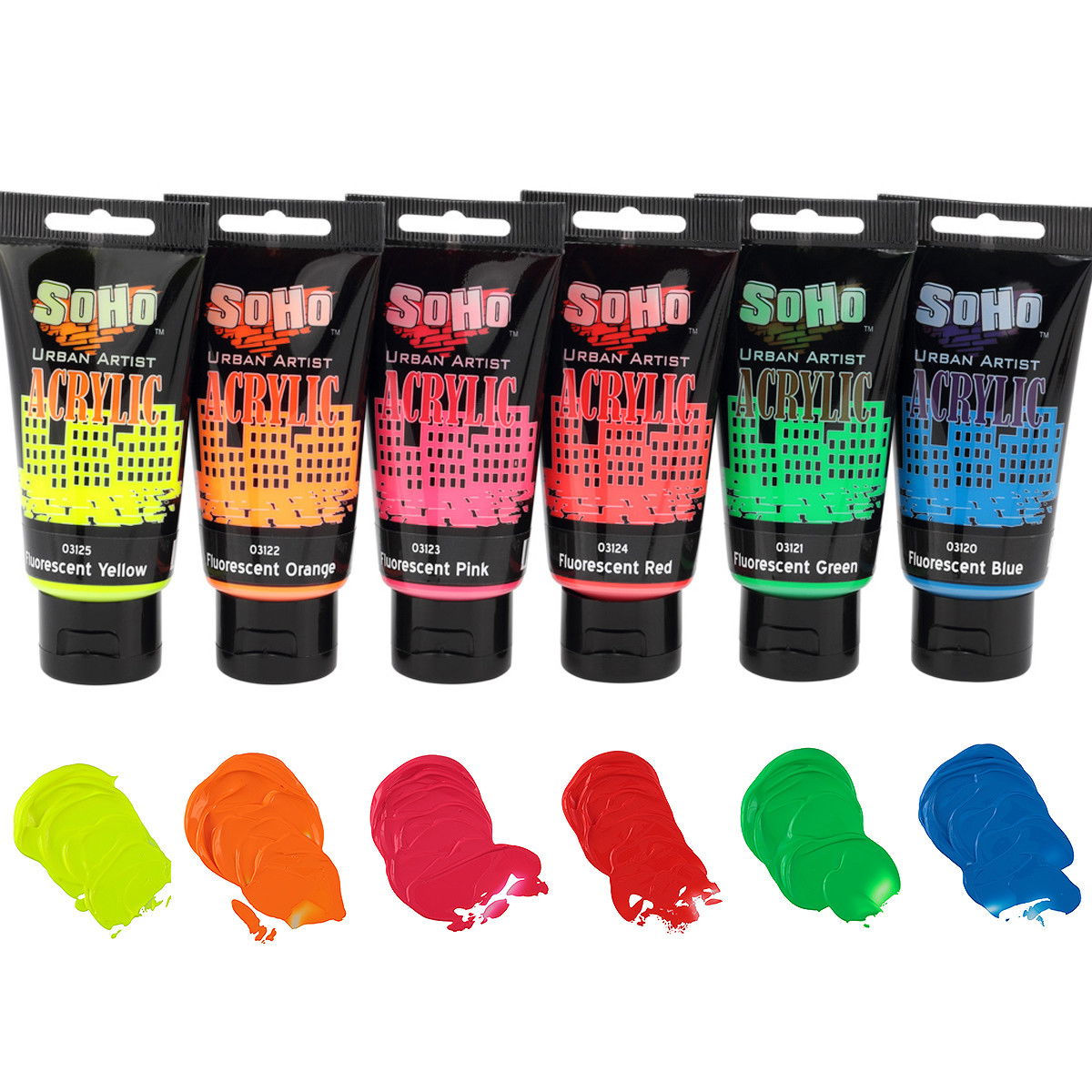 SoHo Urban Acrylic 75mL Fluorescent Set of (6)