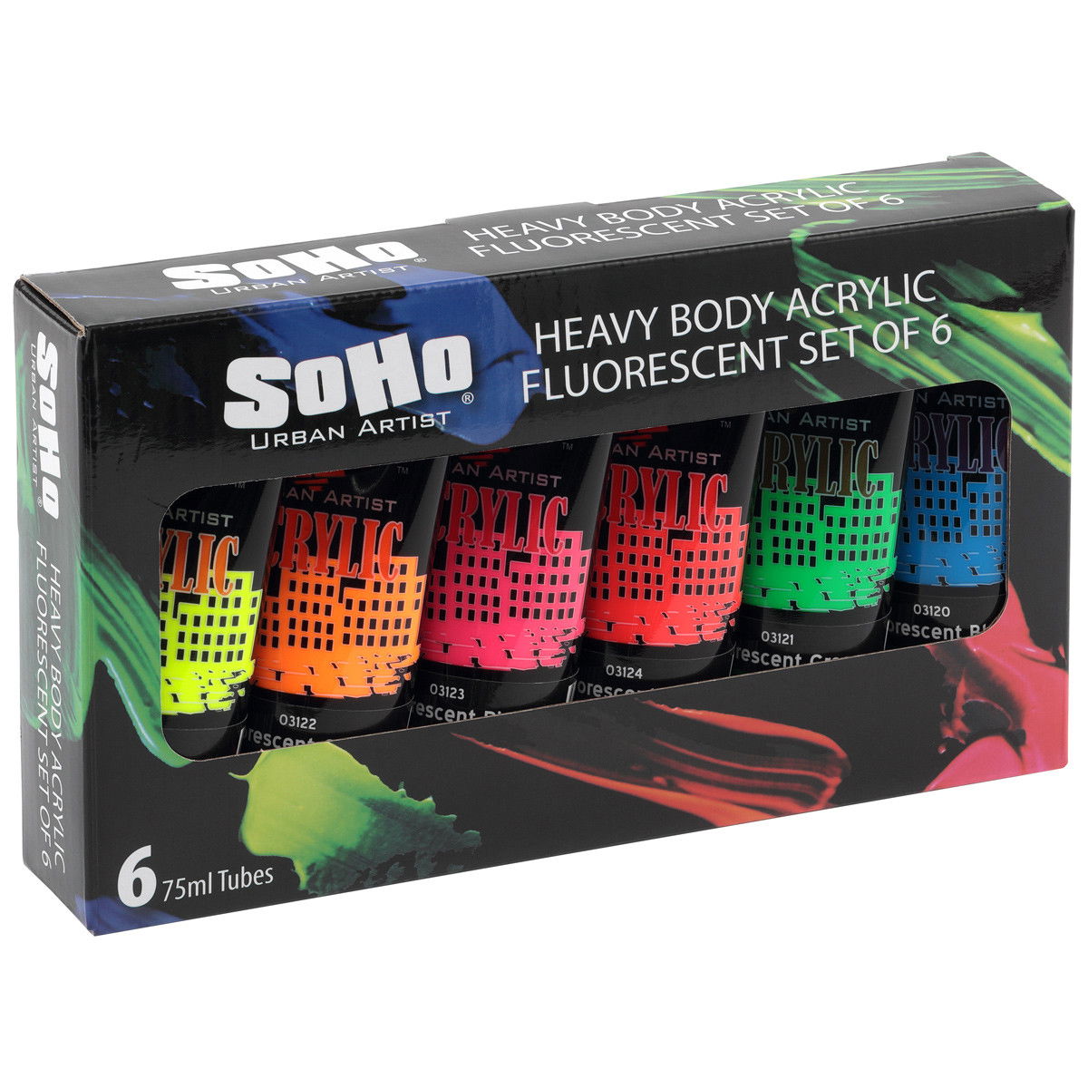 SoHo Urban Acrylic 75mL Fluorescent Set of (6)