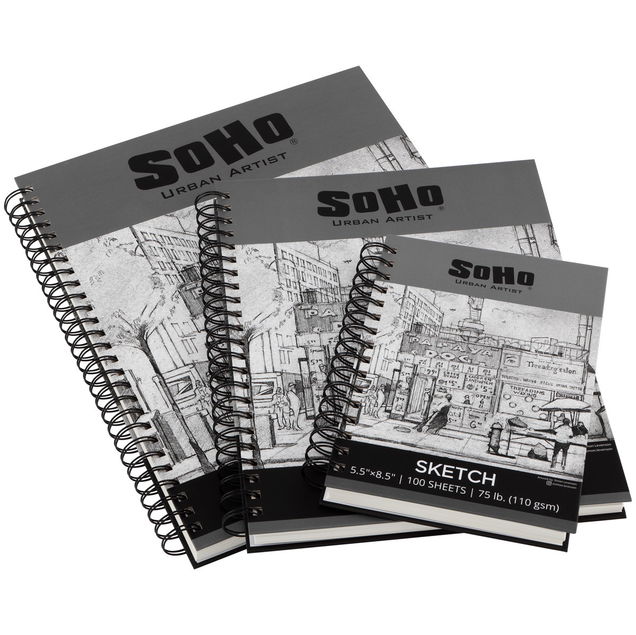 SoHo Spiral Bound Sketch Paper Pads SoHo Spiral Bound Sketch Paper Pads