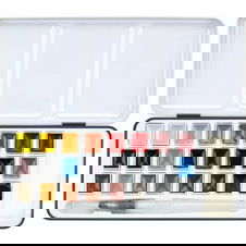 SoHo Semi-Moist Watercolor Half Pan 24 Set with Brush and Sponge SoHo Semi-Moist Watercolor Half Pan 24 Set with Brush and Sponge