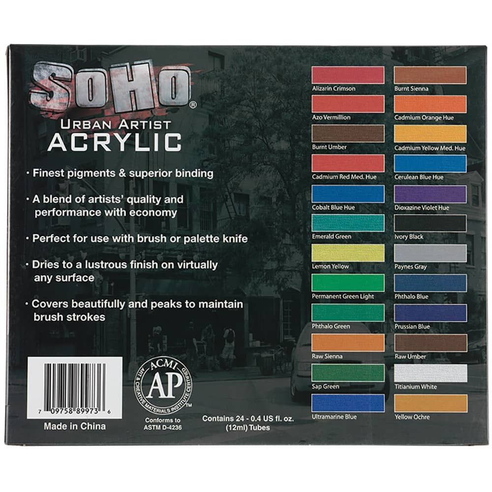 SoHo Urban Artist Acrylic 12mL Value Set of (24) - (89973)