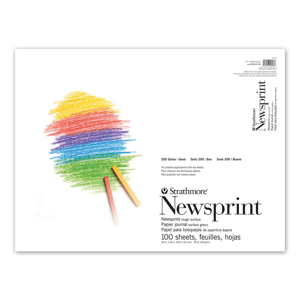 Strathmore 200 Series Newsprint Rough Pad 18x24 (100 Sheets)
