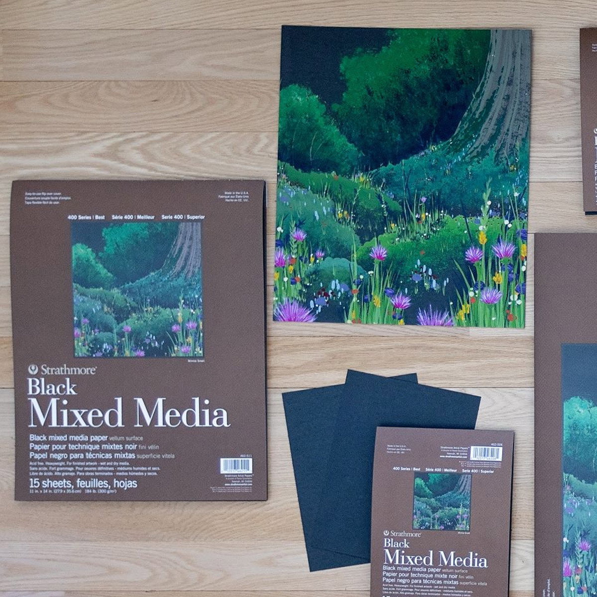 Strathmore 400 Series Mixed Media Black Paper Pads