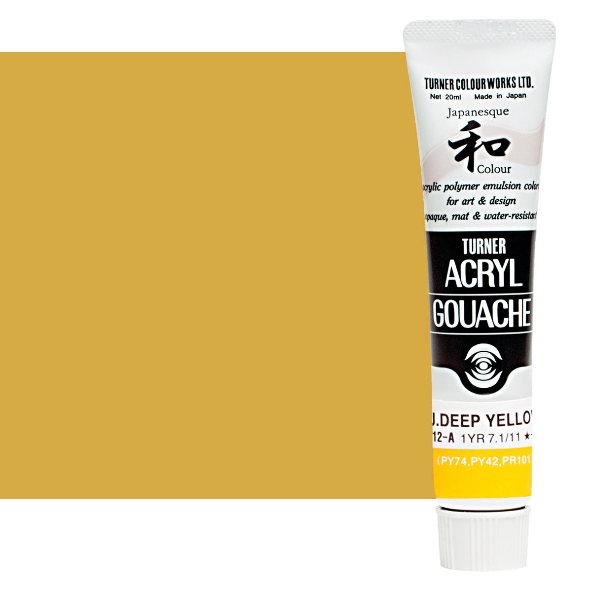 Turner Acryl Gouache Japanesque Deep Yellow 20ml Tube - (73538)