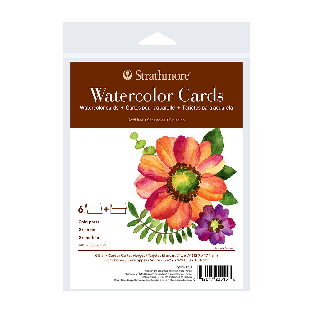 Strathmore Cards 5"x6.875" Watercolor Pack of 6