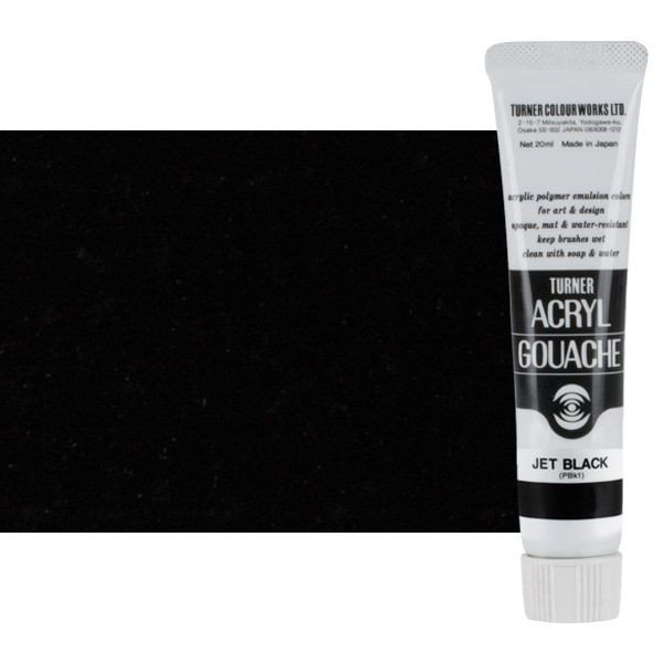 Turner Acryl Gouache Jet Black 20ml Tube - (73563)