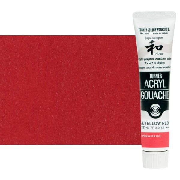 Turner Acryl Gouache Japanesque Yellow Red 20ml Tube - (73561)